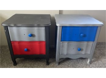 2 Paint Decorated End Stands