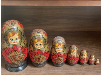 Traditional Russian Semenov Matryoshka Wooden Nesting Dolls