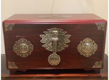 Korean Rosewood Wedding Chest With White Brass Fittings