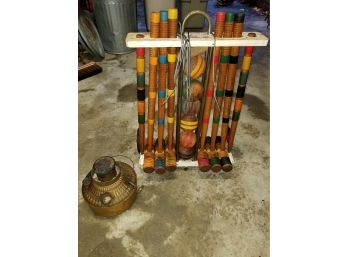 Vintage Croquet Set And More