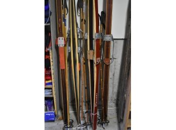 Assorted Vintage Wood Skis