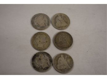 Barber And Seated Liberty Dimes