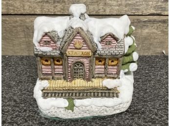 Christmas Village Train Station With Original Box