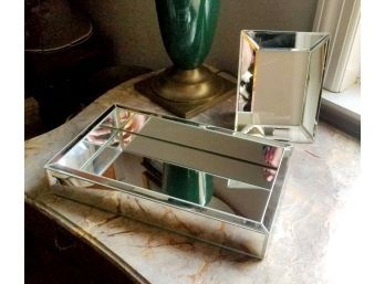 Mirrored Vanity Tray And Photo Frame