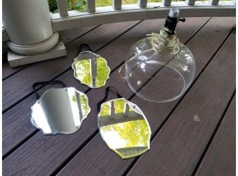 Mirror Decor And Clear Glass Table Lamp
