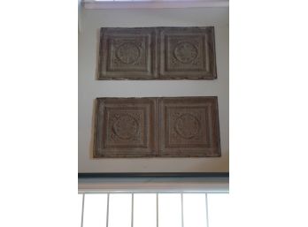 Vintage Tin Ceiling Tiles - Pair 1
