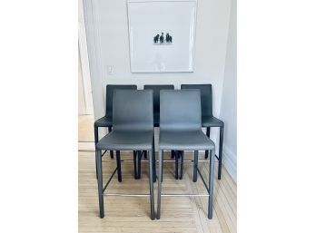 Interlude Home Set Of 5 Jada Leather Counter Stools (LOC: S1)