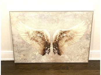 Winged Flight  Framed Canvas Glicee In Brushed Silver Frame (LOC: W1)