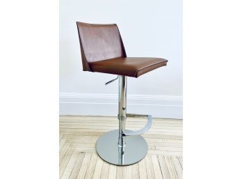 Interlude Home Nora Adjustable Swivel Leather Chair & Chrome Base  (LOC: S1)