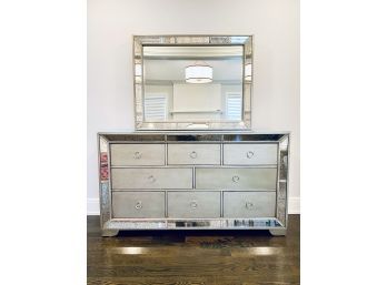 Pulaski Farrah Eight Drawer Chest & Beveled Mirror Set