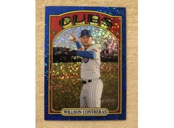 2021 Topps Heritage Chrome Blue Sparkle Willson Contreras