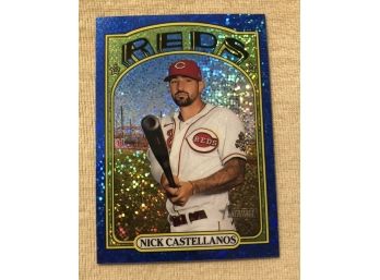 2021 Topps Heritage Chrome Blue Sparkle Nick Castellanos