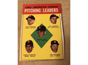 1963 Topps American League Pitching Leaders Card #8