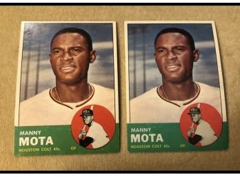 1963 Topps Manny Mota RC Rookie Card Lot Of (2)