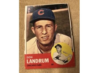 1963 Topps Don Landrum ERROR Card #113 Ron Santo Pictured