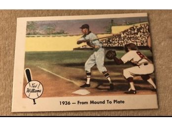 1959 Fleer Ted Williams Card #7 From Mound To Plate Miscut