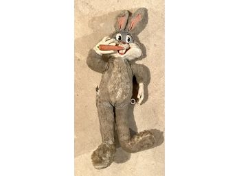 Vintage Early 1960s Mattel Bugs Bunny Plush Runner Faced Doll W/ Working String Cord