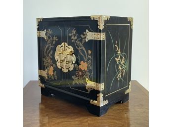 Vintage Asian Inspired Tabletop Jewelry Cabinet