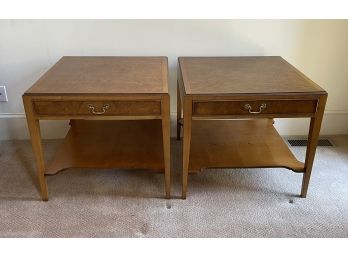 Pair Of Vintage Southampton Burl Wood Side Tables
