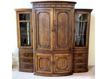 Very Large & Heavy Three Piece Wooden Entertainment Hutch By Century