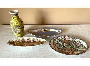 Lot Of Four Glazed Ceramic Table Items