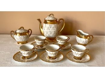 Vintage Gold Overlay Sterling China Tea Set