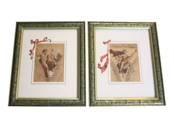 Set Of Two Framed Nude Prints