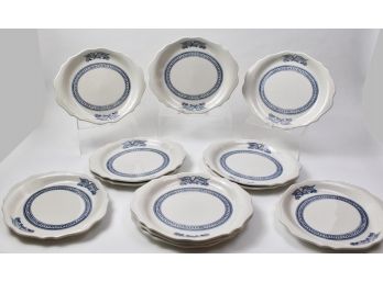 Set Of Eleven Vintage Syracuse Restaurant Ware Liberty China Oval Plates