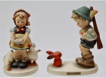 Two Hummel Figurines 'Be Patient' And 'Sensitive Hunter'