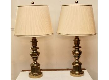 Pair Of Vintage Brass Table Lamps
