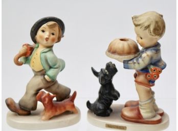 Hummel Figurines 'Begging His Share' And 'Strolling Along'