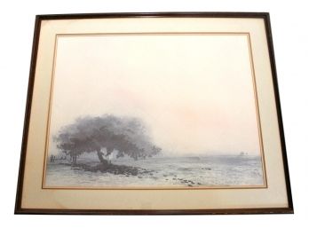 Signed Print Featuring A Large Tree