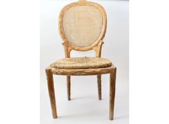 Vintage Wood, Cane And Rush Seat Chair