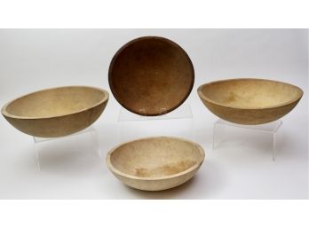 Four Vintage Munising Wood Bowls