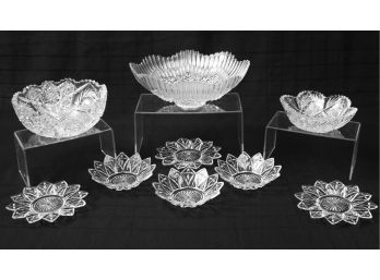 Collection Of Cut Crystal And Pressed Glass Bowls