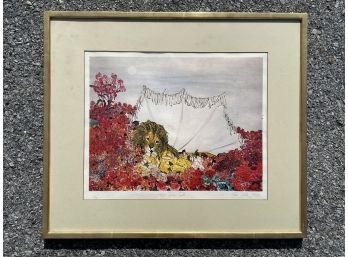 A Vintage Lithograph, Signed And Numbered Fleur '71