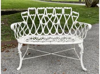 A Vintage Cast Aluminum Garden Bench