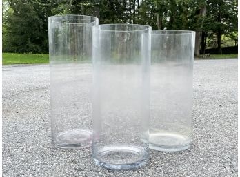 Three Large Cylinder Vases