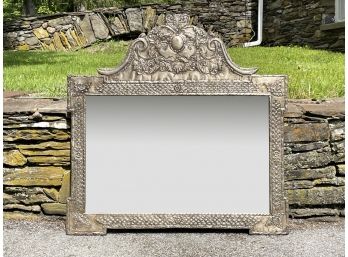 Repousse Metal Clad Mirror In 17th Century Flemish Style