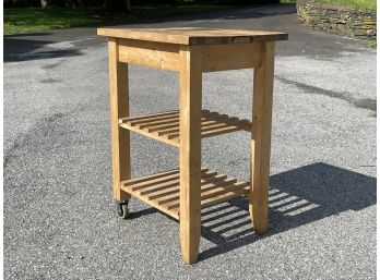 A Maple Butcher Block Kitchen Cart