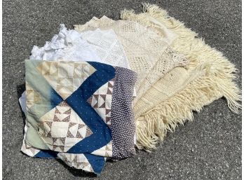 Antique Quilt, Crochet Blankets, And More