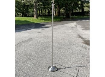 A Modern Brushed Steel Standing Lamp (No Shade)