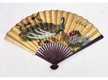 An Antique Hand Painted Parcel Gilt Decorative Fan