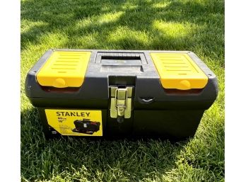 STANLEY 16in Portable Plastic Toolbox With Assortment Of Tools (ratchet, Hammer, Wrench)