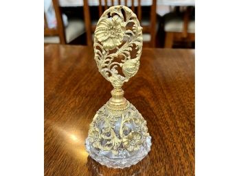 Vintage Filigree Ormolu 24-Karat Gold Overlay Matson Collectible Glass Perfume Bottle