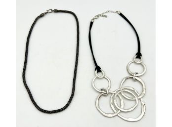 Pair Of Unique Metal Necklaces