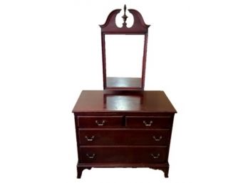1941 Solid Mahogany 4-drawer Dresser With Mirror (Similar Sell For $500 And Up)