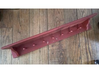 Vintage Wooden Shelf Hanger With Ball Hooks