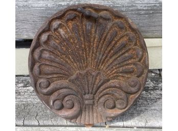 Antique Cast Iron Cover With Shell Motif