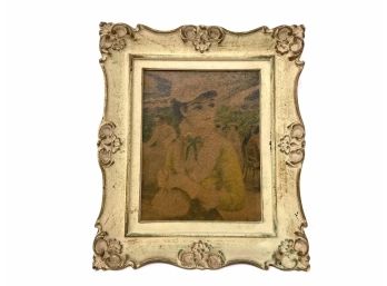 Vintage Tavern On The Green Framed Textured Print Of A Young Lady